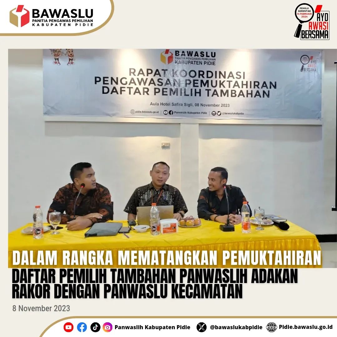 Panwaslih adakan Rakor Pengawasan DPTb