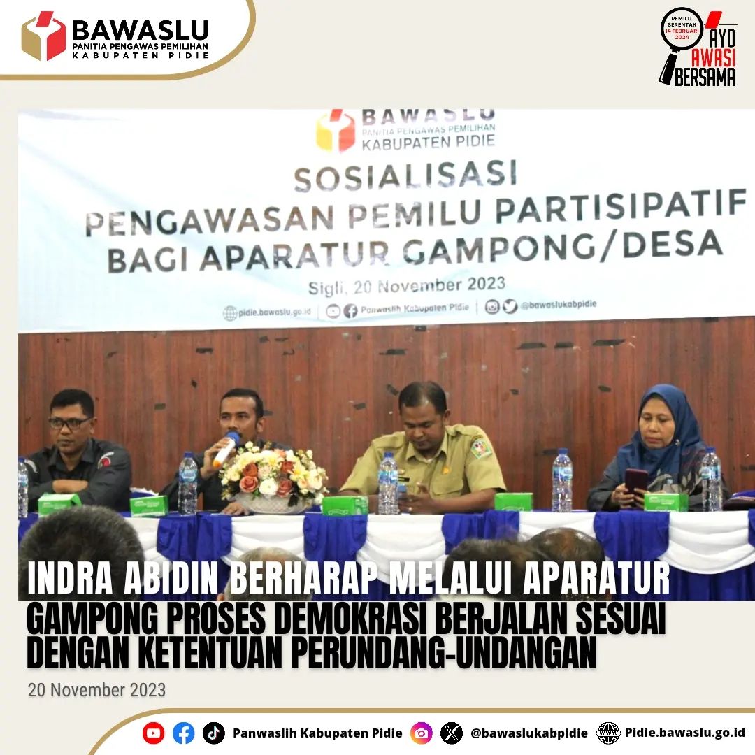 Sosialisasi pengawasan pemilu partisipatif bagi aparatur gampong