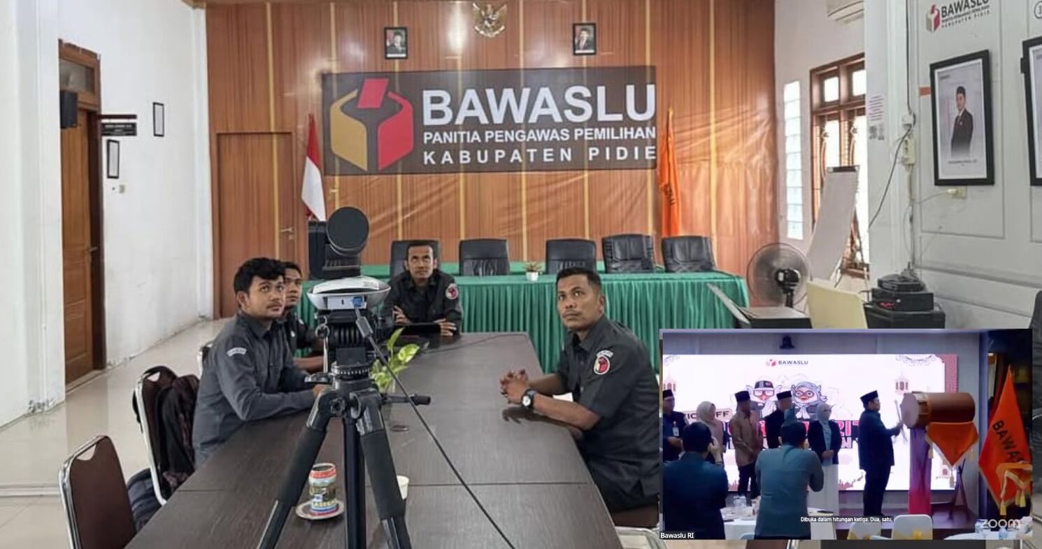 Panwaslih Kabupaten Pidie mengikuti Kick Off ngabuburit Pengawasan Bersama Bawaslu RI