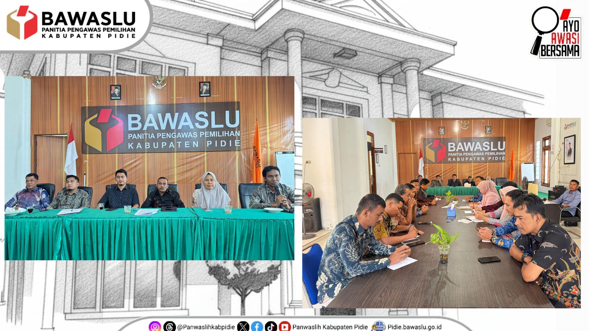 Dokumentasi pelaksanaan rapat Bawaslu Kabupaten Pidie. Kamis, (21 Mei 2026)