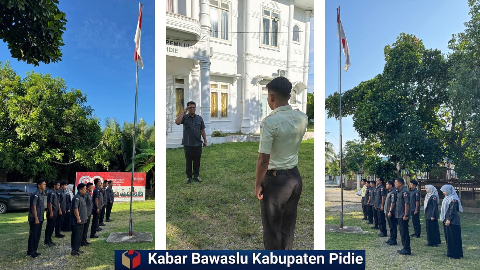 Pelaksanaan Apel Pagi Senin Jajaran Sekretariat Bawaslu Kabupaten Pidie