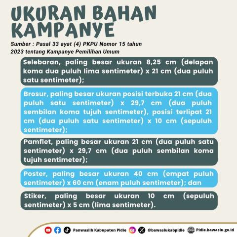 Ukuran Bahan Kampaye