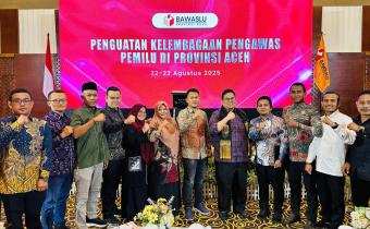  Penguatan Kelembagaan Pengawas Pemilu yang diselenggarakan oleh Panwaslih Provinsi Aceh pada Jumat–Sabtu (22–23/8/2025) di Hotel Hermes Palace, Banda Aceh